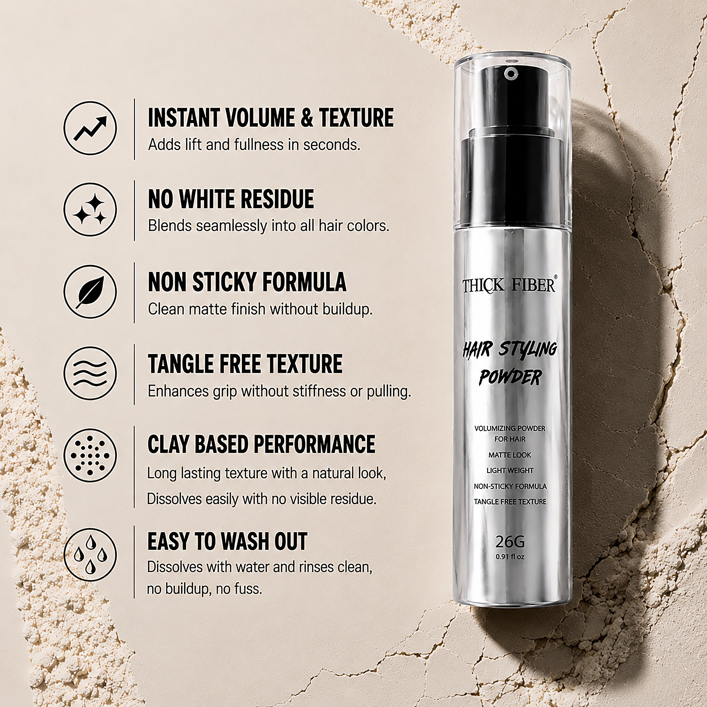 Thick Fiber Hair Styling Powder - 26g