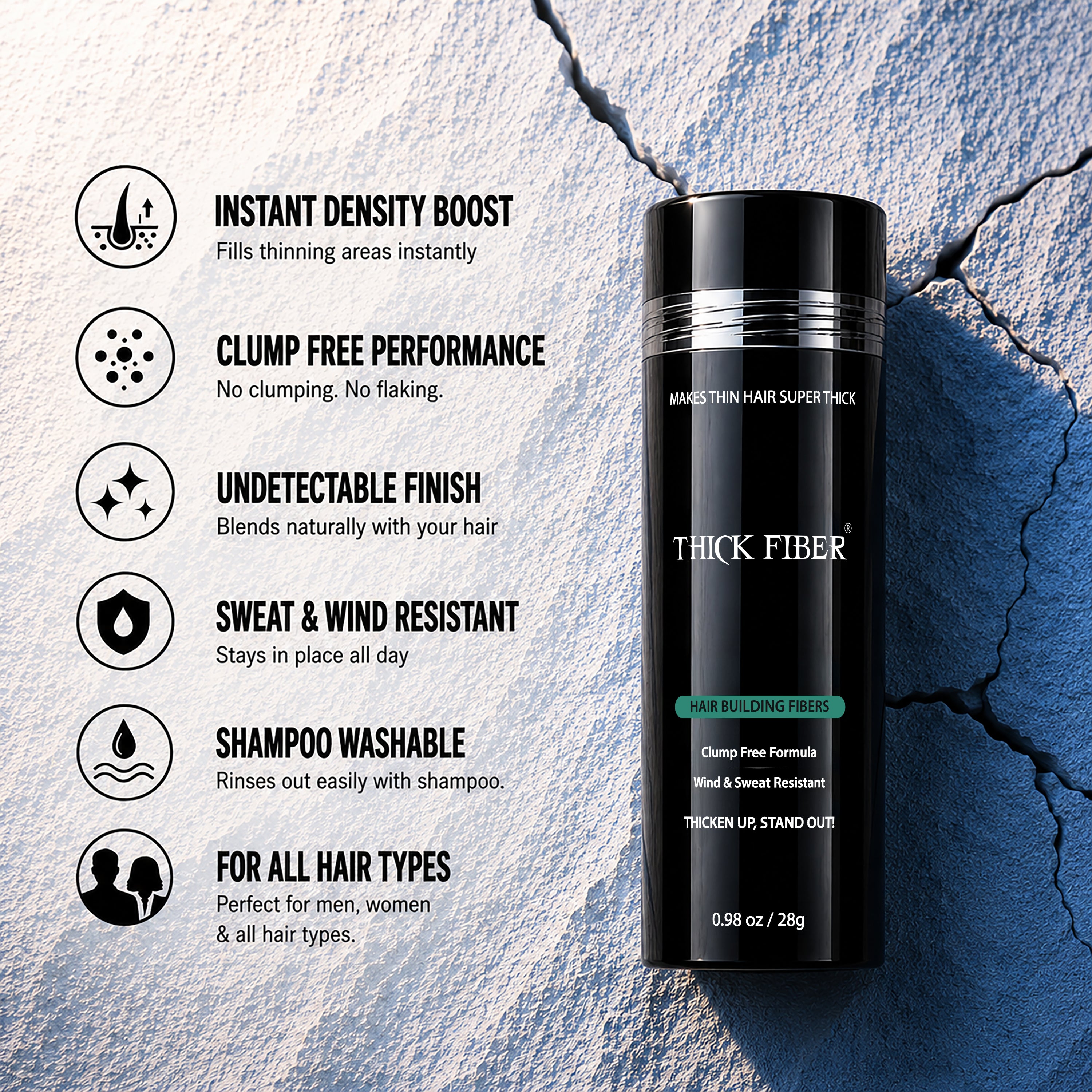 THICK FIBER Hair Building Fibers 25g – Single Bottle